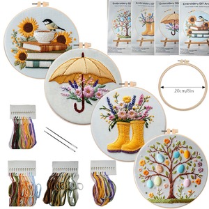 Оригинальный кросс-бордюр новый продукт серии Европейская вышивка DIY подсолнечное пасхальное яйцо цветок английская игла инструкции подарок - Product Image 1