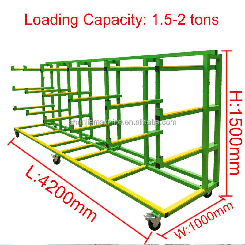 4.2 Meter Aluminium Profiel Enkelzijdig Transport Kar Metalen Opslag Trolley Staal Carry Rek Winkelwagen