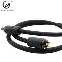 Câble d'alimentation audiophile YIVO XSSH DIY OFC OD16.5mm avec prise US/EU IEC 250V 15A en PVC pour voiture, câble d'alimentation HIFI, câble d'alimentation pour amplificateur