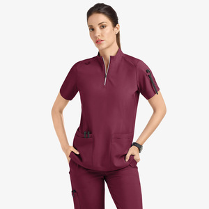 Grosir kustom seragam perawat rumah sakit ukuran Plus wanita Scrub Nursing seragam medis Set dengan saku