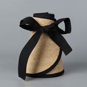 2025 Women New Raffia Straw Wide Brim Sun Hat Breathable <b>Sunscreen</b> Sunshade Empty Top Hat Fashion Lady Foldable Visor Hat - Product Image 4