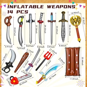 Espadas Inflables de PVC, Hachas Piratas, Escudos, Motosierras, Armas, 12 Piezas para Carnaval, Halloween, Cumpleaños, Cosplay, Fiesta - Product Image 2