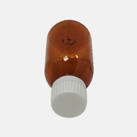 Bouteille en PET de 90 ml pour sirop oral pharmaceutique ambré, bouteille en plastique PET pour complément alimentaire |   Bouteille en plastique à quatre graduations en vente