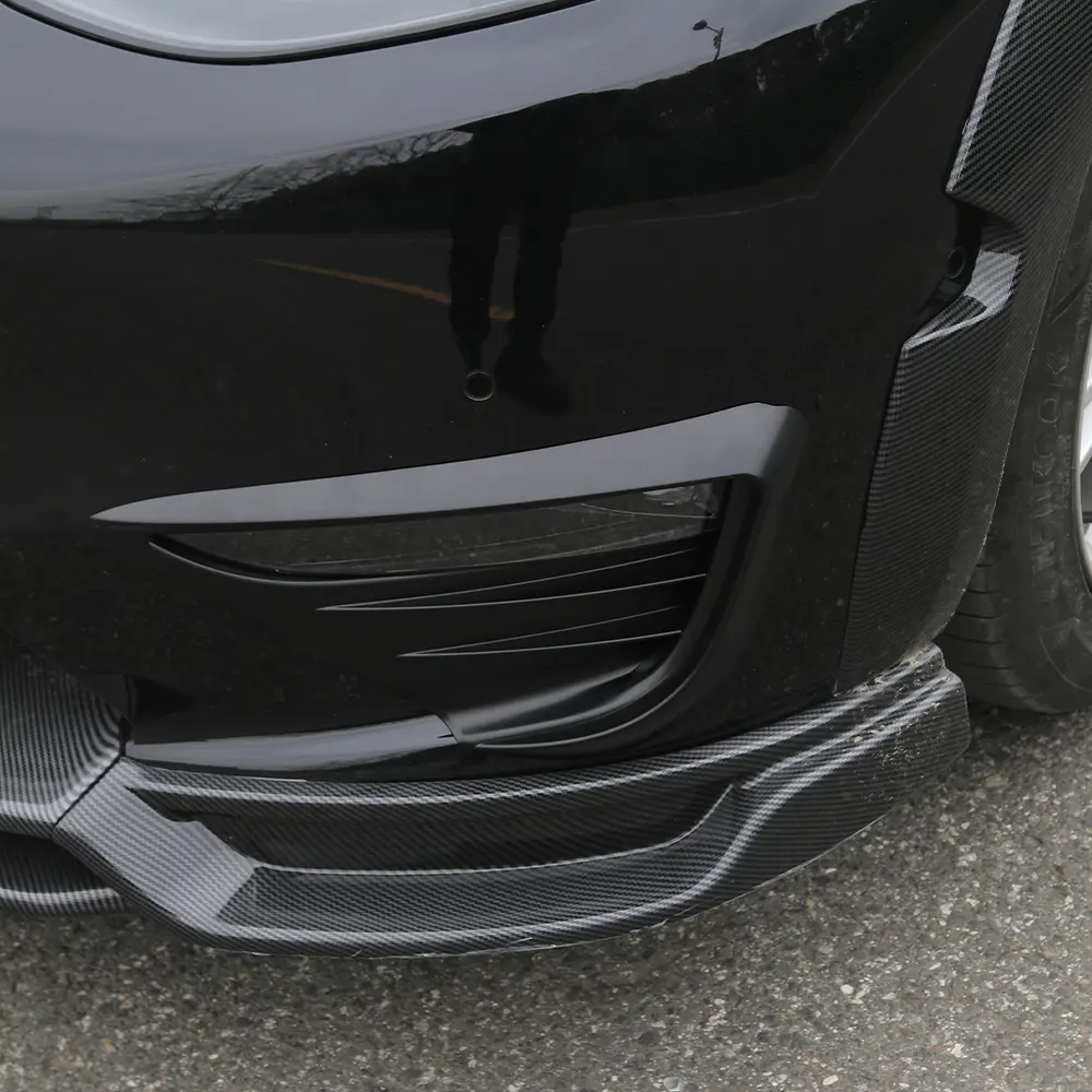 Xe cơ thể Kit phía trước Spoiler tiêm đúc ABS sợi carbon mô hình đèn sương mù Bìa Spoiler cho Tesla mô hình y