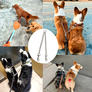Tali Kekang Anjing Ukuran Kecil-Sedang, Tali Tarik Logam Ganda Kuat untuk Berjalan dan Latihan, Sabuk Paduan untuk Hewan Peliharaan - Product Image 6