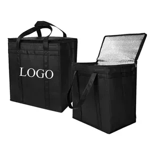 Custom Big Food Cooler Bag Freezable Waterproof Thermo Bag Thermal Cooler Bag Black