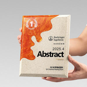 <span class=keywords><strong>Plaque</strong></span> en résine personnalisée <span class=keywords><strong>orange</strong></span>, verte, noire, marbre blanc, certificat, trophée MH-MJ0696 - Product Image 2