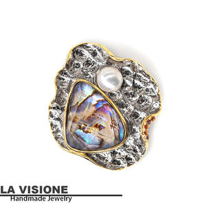 Boucles d'oreilles pendantes pour enfants en argent Tai faites à la main, tendance, avec améthyste et perles de coquille d'ormeau de haute qualité, directement de l'usine exportatrice - Product Image 1