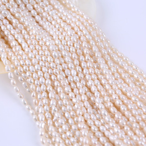 Promotion de perles d'eau douce de forme de riz blanc de 5-6 mm, naturelles, pour collier et bracelet DIY, vente en gros à Zhuji - Product Image 4