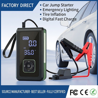 Banco de Energía Móvil de 12000 mAh, Compresor de Aire Universal de 12 V, Inflador de Neumáticos para Automóvil con Arrancador de Batería