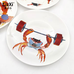 Assiettes <span class=keywords><strong>de</strong></span> présentation en porcelaine écologiques à motif <span class=keywords><strong>de</strong></span> fruits <span class=keywords><strong>de</strong></span> <span class=keywords><strong>mer</strong></span> et <span class=keywords><strong>de</strong></span> la vie marine, design personnalisé, lot d'assiettes, décoration d'intérieur, service <span class=keywords><strong>de</strong></span> table - Product Image 2