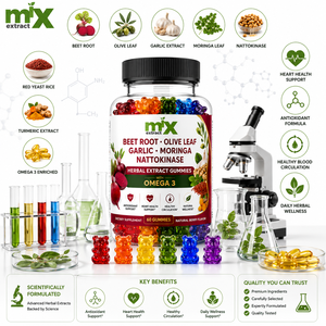 Gomitas Herbales con Omega-3 de Marca Privada OEM ODM con Raíz de Remolacha, Hoja de Olivo, Ajo, Moringa, Nattokinasa, Arroz de Levadura Roja <span class=keywords><strong>y</strong></span> Cúrcuma - Product Image 4