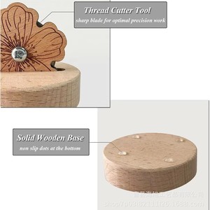Wooden Creative Wire Cutter Petal Shape Solid <b>Wood</b> Craft <b>Tool</b> For Yarn <b>Cutting</b> - Product Image 4
