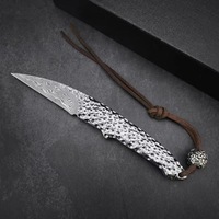 Outdoor Kleine Zilversmid Merk Fruit Vouwmes Damascus Stalen Mes Roestvrijstalen Handvat Edc Hoge Hardheid Scherp