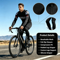 Ensemble de cyclisme pour hommes, maillot de cyclisme et short à bretelles personnalisés par sublimation, étiquette privée OEM avec logo personnalisé
