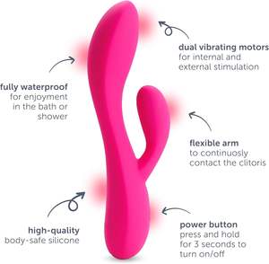 Vibrador duplo do coelho Massager pessoal 10 configurações de vibração Body-Safe Silicone impermeável USB recarregável sexo brinquedo - Product Image 2