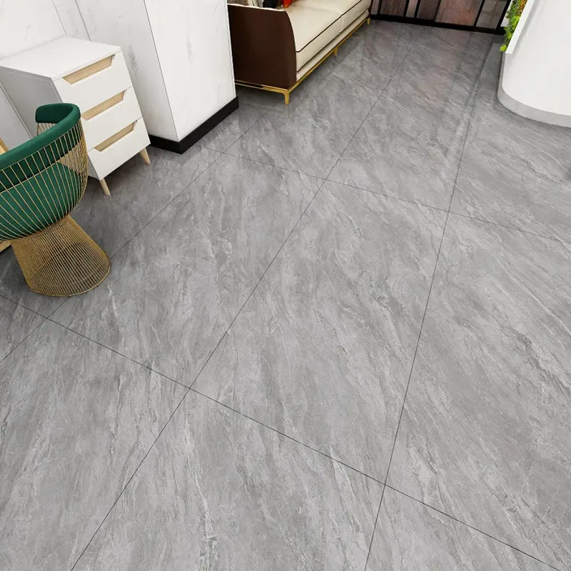 750x1500mm vendita calda grigio lucido porcellana antiscivolo pavimento grande lastra ceramica gres porcellanato Design piastrelle