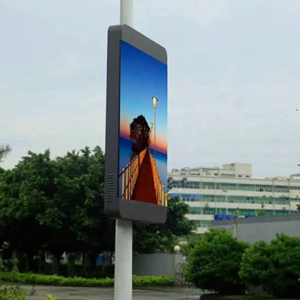 Schermo a LED per pubblicità di palo di strada all'aperto impermeabile cartellone digitale LED Banner luce palo Display a LED