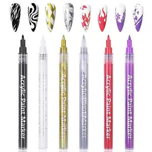 Waterproof Nail Art Graffiti Drawing Pen Quick Dry Nail Liner Pen For Dot Painting DIY Flower Abstract Thin Line French Manic