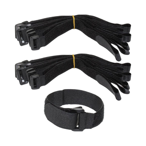 TSD Confezione da 16 Fascette in Nylon Organizzatore 30x2,5 cm Nero a Righe Stile Spina <span class=keywords><strong>di</strong></span> Pesce Chiusura a Strappo per Abbigliamento - Product Image 1