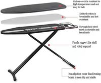 Planche à repasser pliable à hauteur réglable résistante à la chaleur avec support de fer