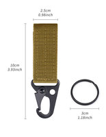 Accessoires de camping et d'alpinisme, ruban adhésif souple en nylon résistant et réutilisable avec crochet et boucle pour porte-clés Molle