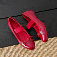 Collections Automne 2026 – Ballerines en Cuir Véritable Super Élégantes avec Nœuds Décoratifs et Bande Élastique pour Femmes
