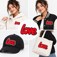 Patch personnalisé en TPU plat, transfert thermique, motif cœur d'amour, pour sweat-shirt, veste, vêtements de sport, étiquette en TPU, accessoires vestimentaires