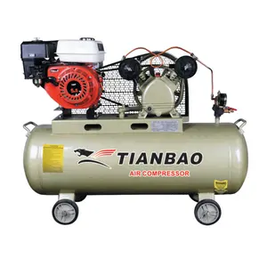 TIANBAO V-0.25/8 gaz 100 hp/kw 65x2mm 600r/min 183l/min 8bar 116psi litres compresseur d'air sans huile Portable 100l