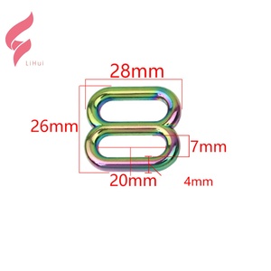 Lihui-hebilla de metal ajustable para bolsos, hebilla deslizante de 8 formas, cinturón de arcoíris ajustable - Product Image 5