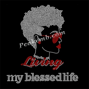 All'ingrosso religione di cristallo Bling <span class=keywords><strong>Dio</strong></span> benedica il <span class=keywords><strong>mio</strong></span> trambusto strass stampa t-shirt Design per magliette - Product Image 4