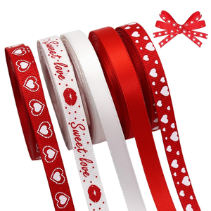 Ruban floral écologique de 1 pouce en polyester et plastique pour emballages cadeaux d'anniversaire et de Saint-Valentin - Product Image 1