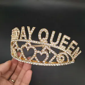 Mới Rhinestone Chúc Mừng Sinh Nhật Nữ Hoàng Tiara Chất Lượng Cao Hợp Kim Sinh Nhật Vương Miện