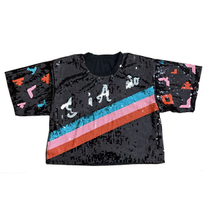 Livraison rapide Nouveauté San Antonio <span class=keywords><strong>Spurs</strong></span> Tops à paillettes Veste Chemise courte <span class=keywords><strong>Maillot</strong></span> pour les fans des <span class=keywords><strong>Spurs</strong></span> pour les matchs des Playoffs Prêt à être expédié - Product Image 4
