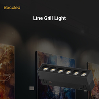Luminaires linéaires à grille LED de style moderne, en aluminium, encastrés, à intensité variable, CRI 90 élevé, garantie 5 ans, projecteur pour l'éclairage de la maison et du bureau