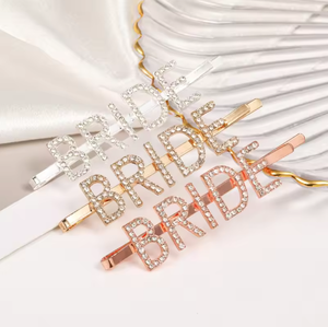 Pinza para el pelo con diamantes de imitación y purpurina oro rosa para el equipo de la novia, ideal para despedida de soltera, boda, o decoración de fiestas. - Product Image 4