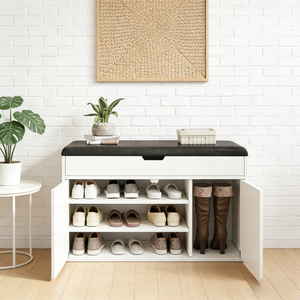 Banc à chaussures d'entrée de maison minimaliste moderne, tabouret de rangement multifonctionnel pour la maison - Product Image 2