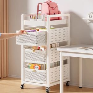 รถเข็นเก็บของ 4 ชั้น พร้อมล้อเลื่อน สำหรับหนังสือและขนม รถเข็นครัว - Product Image 1