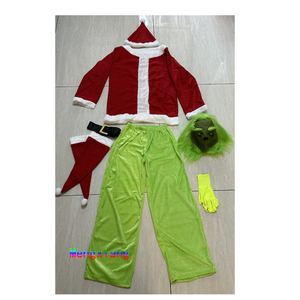 Disfraz de Navidad del <span class=keywords><strong>Grinch</strong></span> para Niños y Adultos Disfraz de Lujo de Santa de Pelo Verde Conjunto de Ropa de Monstruo Navideño Disfraces de Cosplay - Product Image 5