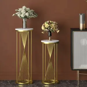 Hete Verkoop Nieuwe Nordic Style Goedkope Gouden Indoor Gietijzeren Metalen Tuin Hoge Plant Bloempot Staan Voor Decor