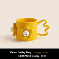 BHM Tasse en céramique mignonne style Instagram |   Capacité de 240 ml |   Couleurs violette vif/jaune |   Lave-vaisselle et micro-ondes compatibles |   Tasse