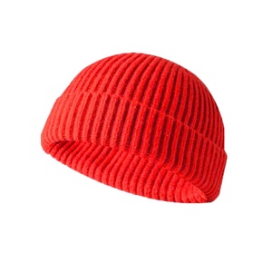 高品质冬季纯色帽子定制100% 亚克力保暖针织小帽定制Logo - Product Image 3