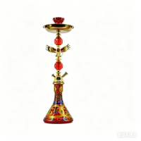Ensemble de chicha de luxe en forme d'aigle, 51 cm, taille moyenne, en verre arabe, avec narguilé en acier inoxydable, pour cadeau et décoration