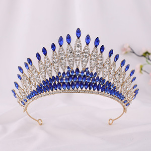 Grande couronne en cristal miss world, spectacle de mariage, diadèmes en cristal, moulage de couronne, couvre-chef pour reines et mariée - Product Image 4