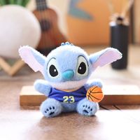 Boneka Plush 3D Karakter Kartun Olahraga Stitch Laris Manis Grosir, Gantungan Tas Ransel Anti Hilang, Hiasan Gantungan Kunci