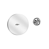 Broche en acier inoxydable Yiwu Aceon, taille personnalisée, sans rayures, poli miroir, personnalisable, gravure laser DIY, disque vierge