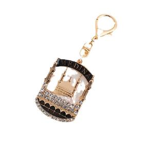 时尚蒙古包屋合金水钻钥匙扣时尚珐琅麦地那钥匙扣配铺路水晶女士礼品 - Product Image 6