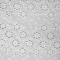 2024 français européen nouveau personnalisé 100% coton pastorale plaine blanc fleur oeillet broderie Floral dentelle tissu pour dames robes
