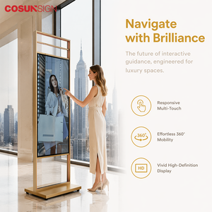 COSUNDIGITAL Totem numérique à roulettes IP65, écran tactile LCD vertical, affichage publicitaire pour <span class=keywords><strong>magasin</strong></span> de détail - Product Image 1