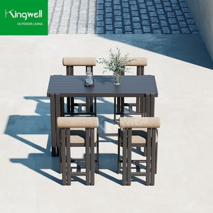 Ensemble de chaises et de tables de <span class=keywords><strong>bar</strong></span> en <span class=keywords><strong>terrasse</strong></span> pour restaurant café en aluminium moderne personnalisé pour l'extérieur pour les fêtes et événements - Product Image 6